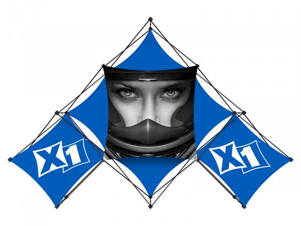 X1 10 ft.* -- 6 Quad C Pyramid Fabric Pop-Up Display -- View 3