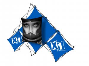 X1 10 ft.* -- 6 Quad C Pyramid Fabric Pop-Up Display