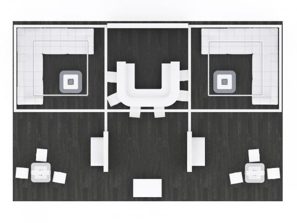 RENTAL | RE-9130 Trade Show Island Exhibit -- Plan View