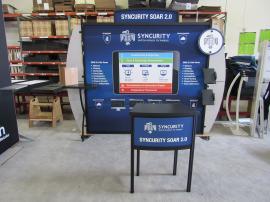 VK-1228 Black Sacagawea Portable Hybrid Display with Attached Workstation, Monitor Mount, Header, USB Charging Ports, and Fabric and Direct Print Graphics