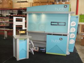 VK-1073 Visionary Designs Hybrid Exhibit with Locking Storage and MOD-1234 Modular Workstation -- Image 1