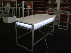 Modular Display Table with Wire Management and Vertical Flag for Signage