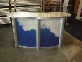 MOD-1183 Modular Oval Reception Counter with Two Doors and Locking Storage -- Image 1