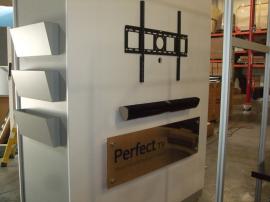 Custom Product Display with LED Lights, Literature Trays, Monitor Mount, and Storage -- Image 2