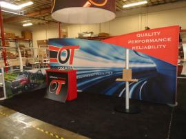 Custom SEGUE Inline Exhibit with Silicone Edge Graphics, Modular Laminate Counter, and MOD-1134 Workstation -- Image 1