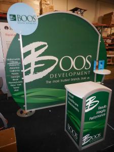 VK-1121 MEO Portable Hybrid Display with Fabric and Direct Print Graphics and MOD-1297 Modular Counter with Locking Storage -- Image 2