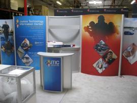 Modified eSmart ECO-2018 Inline with Backwall Storage, 10x10 Conversion Kit, Sustainable Paradise Fabric Graphics, and LED Lights -- Image 1