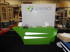 Custom Inline Exhibit with Backlighting, iPad Stands, and Charging Station Table