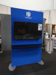 RENTAL: Double-Sided Kiosk with (2) 55" Monitors and Large Monitor Supports