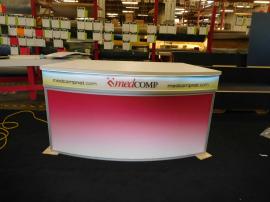 Custom Counter with Backlit Fabric Graphic, LED Lighting, and Locking Storage