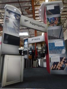 RENTAL: Modified RE-9076 Island Design with (4) Medium Monitor Mounts, (1) 60" Monitor, and (4) 32" Monitors