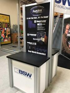 RENTAL: (2) RE-1233 Double-Sided Rectangular Counter Kiosks with Storage