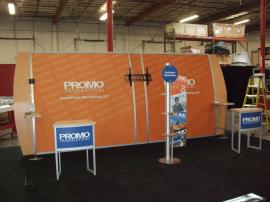 Modified Magellan Miracle Trade Show Display with MOD-1224 Counters and Custom Product Towers -- Image 1