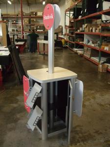 MOD-1227 Workstation with Metal Brochure Holders, Storage, and Sintra Signage -- Image 2