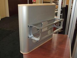 Custom Laptop Case with Locking Door and Glide Hinge. Mounts to Truss.