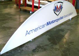 Custom Arched Header with Tension Fabric Graphics