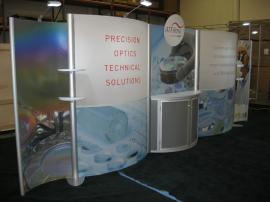 Modified ECO-2019 with ECO-2C Podium, LED Lighting, and Paradise Fabric Graphics (100% Recycled Content) -- Image 1