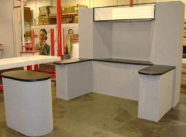 10' x 10' Euro LT Fabric/Fabric Exhibit with an LT-126 Oval Counter