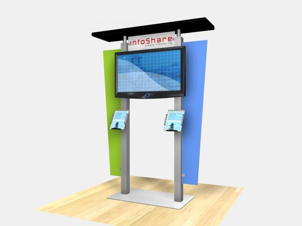 RE-1231 / Large Monitor Kiosk with Flat Canopy - Image 2